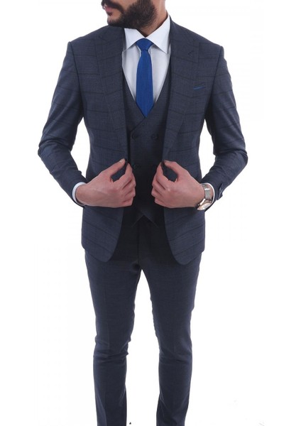 Kombinli Slimfit Yelekli Drop 6 Takım