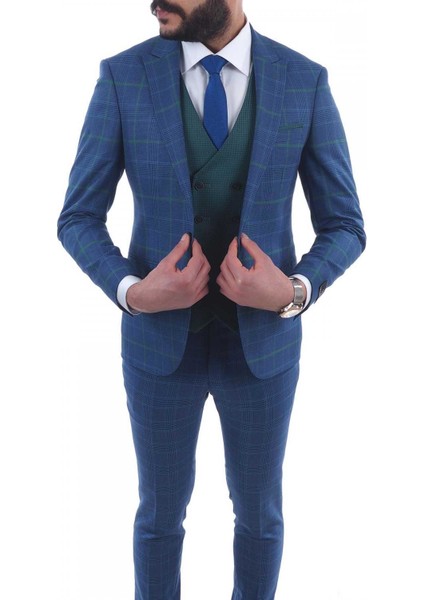 Kombinli Slimfit Yelekli Drop 6 Takım