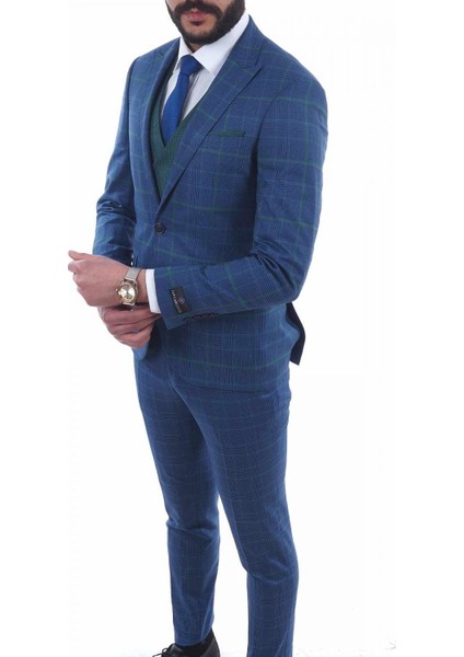 Kombinli Slimfit Yelekli Drop 6 Takım