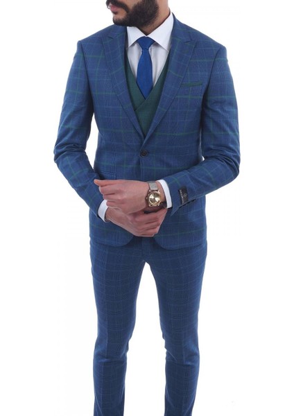 Kombinli Slimfit Yelekli Drop 6 Takım