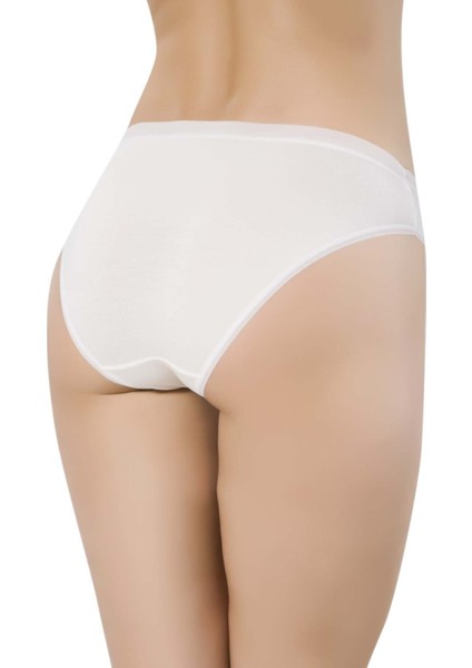 Kadın 3'lü Paket Şeffaf Lastik Micro Modal Bikini Beyaz 2729-