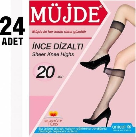 Müjde 20 Denye Ince Dizaltı Çorap 24'lü görsel 4