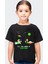 Uzayda Kahve Siyah Kısa Kollu Kız Erkek Çocuk T-Shirt 1