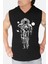 Bisikletli Astronot Siyah Kapşonlu Kolsuz T-Shirt 1