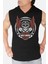 Motorcu Kurukafa Siyah Kapşonlu Kolsuz T-Shirt 1