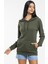 Kadın Kalın Kapüşonlu Kanguru Cepli Sweatshirt 1