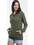 Kadın Kalın Kapüşonlu Kanguru Cepli Sweatshirt 3