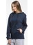 Kadın Kalın Kapüşonlu Kanguru Cepli Sweatshirt 3