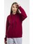Kadın Kalın Kapüşonlu Kanguru Cepli Sweatshirt 2