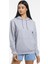 Kadın Kalın Kapüşonlu Kanguru Cepli Sweatshirt 5