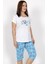 Büyük Beden Örme Kısa Kol Kaprili Pijama Takım 4