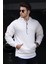 Basic Beyaz Erkek Kapüşonlu Sweatshirt 4764 1