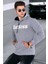 Gri Baskılı Erkek Sweatshirt 4747 1