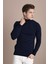 Tena Moda Erkek Lacivert Melanj Tam Balıkçı Yaka Basic Triko Kazak 3