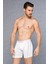 1780 ERKEK MODAL ÇİZGİLİ BÜYÜK BEDEN BEYAZ BOXER 1