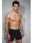 1780 ERKEK MODAL ÇİZGİLİ BÜYÜK BEDEN SİYAH BOXER 1