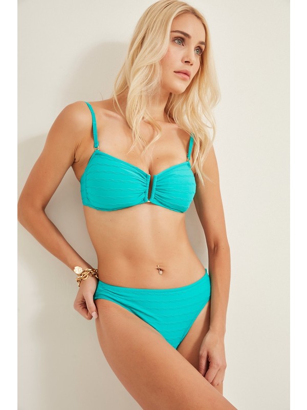 C City Kadin Straplez Desteksiz Bikini Takim 2997 1 Turkuaz Fiyati