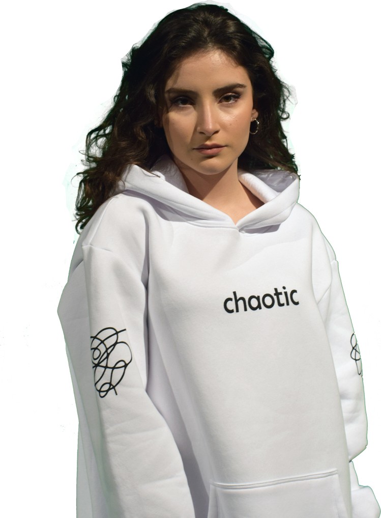 Kinda Chaotic Sweat Beyaz Oversize / Büyük Beden Unisex