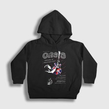 Presmono Unisex Çocuk Siyah Guitar Oasis Kapüşonlu Sweatshirt