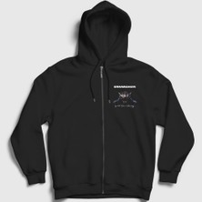 Presmono Unisex Siyah Heisenberg Rammstein Fermuarlı Kapüşonlu Sweatshirt