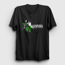 Presmono Unisex Siyah Kurt Cobain Nirvana T-Shirt