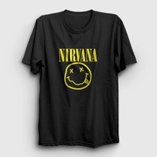 Presmono Unisex Siyah Logo Nirvana T-Shirt