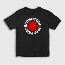 Presmono Unisex Çocuk Siyah Logo Red Hot Chili Peppers T-Shirt