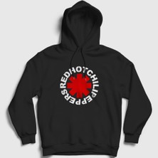 Presmono Unisex Siyah Logo Red Hot Chili Peppers Kapüşonlu Sweatshirt