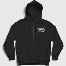 Presmono Unisex Siyah Twenty One Pilots Fermuarlı Kapüşonlu Sweatshirt