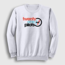 Presmono Unisex Beyaz Twenty One Pilots Sweatshirt