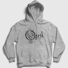 Presmono Unisex Gri Logo Opeth Kapüşonlu Sweatshirt