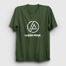 Presmono Unisex Haki Logo Linkin Park T-Shirt