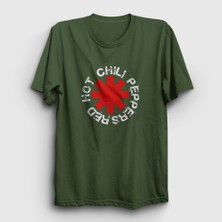 Presmono Unisex Haki Logo V2 Red Hot Chili Peppers T-Shirt