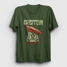 Presmono Unisex Haki Mothership Led Zeppelin T-Shirt