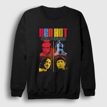 Presmono Unisex Siyah Band Red Hot Chili Peppers Sweatshirt