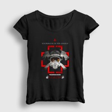 Presmono Kadın Siyah Benzin Rammstein T-Shirt