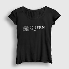 Presmono Kadın Siyah Queen T-Shirt