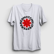 Presmono Unisex Beyaz Logo Red Hot Chili Peppers T-Shirt