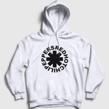 Presmono Unisex Beyaz Logo V3 Red Hot Chili Peppers Kapüşonlu Sweatshirt
