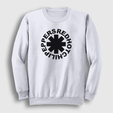 Presmono Unisex Beyaz Logo V3 Red Hot Chili Peppers Sweatshirt
