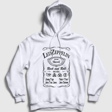 Presmono Unisex Beyaz Old Led Zeppelin Kapüşonlu Sweatshirt