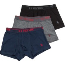 U.S. Polo Assn. Erkek Siyah Antrasit Lacivert 3'lü Boxer US.01.80097