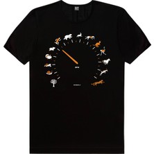 Rock&Roll Sürat Göstergesi Siyah Kısa Kollu Erkek T-Shirt