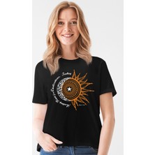 Rock&Roll Türkiye Ay Yıldız Siyah Kısa Kollu Kadın T-Shirt