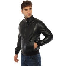 Derimont Deri Hugo Siyah Erkek Ceket %100 Jinal Deri