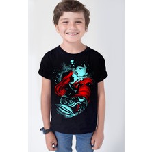 Rock&Roll Deniz Kızı Siyah Kısa Kollu Kız Erkek Çocuk T-Shirt