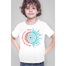 Rock&Roll Türkiye Ay Yıldız Beyaz Kısa Kollu Kız Erkek Çocuk T-Shirt