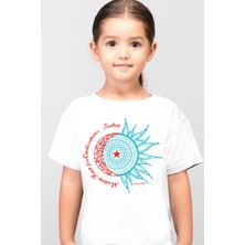 Rock&Roll Türkiye Ay Yıldız Beyaz Kısa Kollu Kız Erkek Çocuk T-Shirt