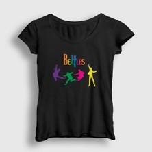 Presmono Kadın Siyah Jump The Beatles T-Shirt
