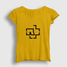 Presmono Kadın Sarı Logo Rammstein T-Shirt